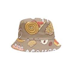 Vector-seamless-pattern-with-doodle-coffee-equipment Bucket Hat (kids) by uniart180623