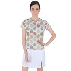 Seamless-pattern-colorful-easter-egg-flat-icons-painted-traditional-style Women s Sports Top