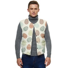 Seamless-pattern-colorful-easter-egg-flat-icons-painted-traditional-style Men s Short Button Up Puffer Vest	 by uniart180623