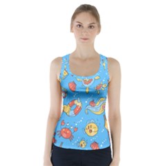 Hand-drawn-seamless-pattern-summer-time Racer Back Sports Top by uniart180623