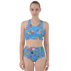 Hand-drawn-seamless-pattern-summer-time Racer Back Bikini Set by uniart180623