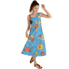 Hand-drawn-seamless-pattern-summer-time Summer Maxi Dress