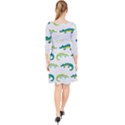 Cute-cartoon-alligator-kids-seamless-pattern-with-green-nahd-drawn-crocodiles Quarter Sleeve Front Wrap Dress View2