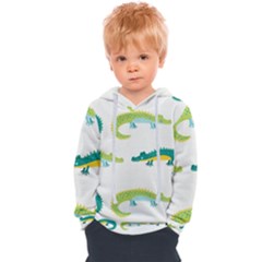 Cute-cartoon-alligator-kids-seamless-pattern-with-green-nahd-drawn-crocodiles Kids  Overhead Hoodie by uniart180623