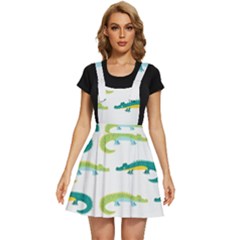 Cute-cartoon-alligator-kids-seamless-pattern-with-green-nahd-drawn-crocodiles Apron Dress by uniart180623