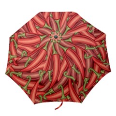 Seamless-chili-pepper-pattern Folding Umbrellas by uniart180623