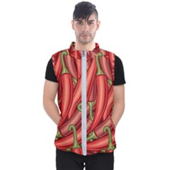 Seamless-chili-pepper-pattern Men s Puffer Vest by uniart180623