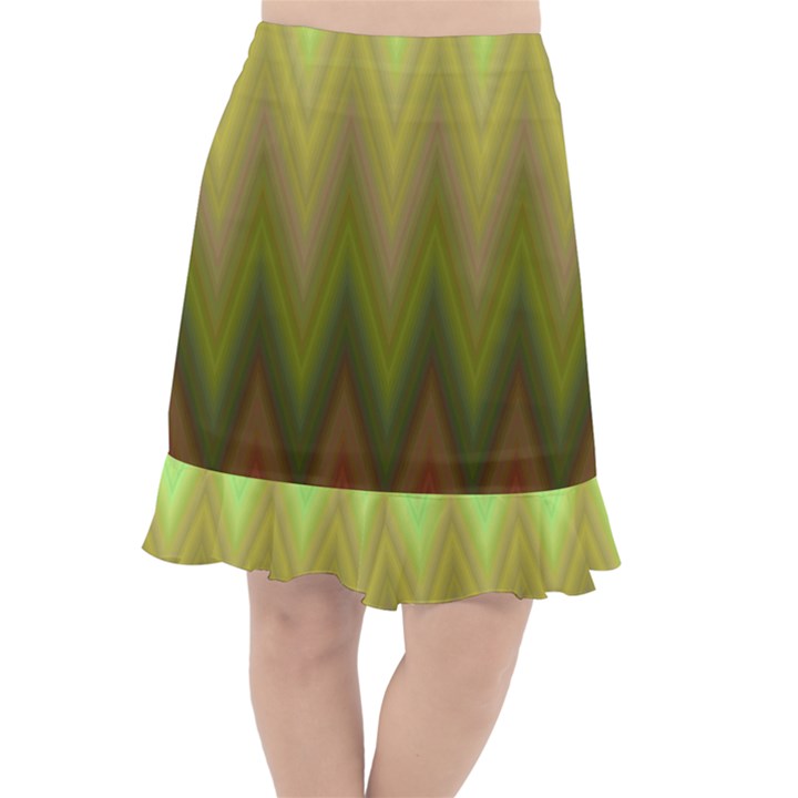 Zig Zag Chevron Classic Pattern Fishtail Chiffon Skirt