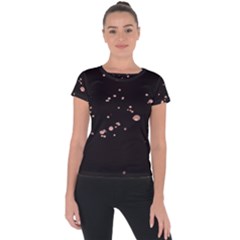 Abstract Rose Gold Glitter Background Short Sleeve Sports Top  by artworkshop