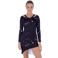 Abstract Rose Gold Glitter Background Asymmetric Cut-out Shift Dress by artworkshop