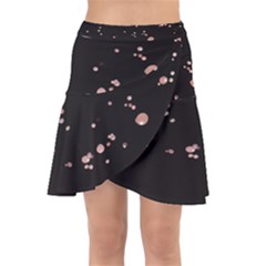 Abstract Rose Gold Glitter Background Wrap Front Skirt