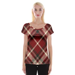 Tartan-scotland-seamless-plaid-pattern-vector-retro-background-fabric-vintage-check-color-square-geo Cap Sleeve Top