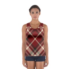 Tartan-scotland-seamless-plaid-pattern-vector-retro-background-fabric-vintage-check-color-square-geo Sport Tank Top 