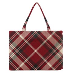 Tartan-scotland-seamless-plaid-pattern-vector-retro-background-fabric-vintage-check-color-square-geo Zipper Medium Tote Bag