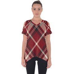 Tartan-scotland-seamless-plaid-pattern-vector-retro-background-fabric-vintage-check-color-square-geo Cut Out Side Drop Tee