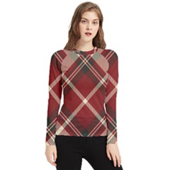 Tartan-scotland-seamless-plaid-pattern-vector-retro-background-fabric-vintage-check-color-square-geo Women s Long Sleeve Rash Guard