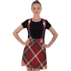 Tartan-scotland-seamless-plaid-pattern-vector-retro-background-fabric-vintage-check-color-square-geo Velvet Suspender Skater Skirt