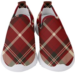 Tartan-scotland-seamless-plaid-pattern-vector-retro-background-fabric-vintage-check-color-square-geo Kids  Slip On Sneakers