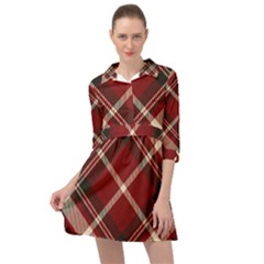 Tartan-scotland-seamless-plaid-pattern-vector-retro-background-fabric-vintage-check-color-square-geo Mini Skater Shirt Dress