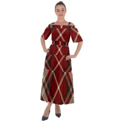 Tartan-scotland-seamless-plaid-pattern-vector-retro-background-fabric-vintage-check-color-square-geo Shoulder Straps Boho Maxi Dress 