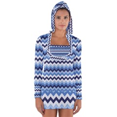 Zigzag-pattern-seamless-zig-zag-background-color Long Sleeve Hooded T-shirt by uniart180623