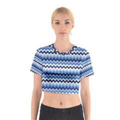 Zigzag-pattern-seamless-zig-zag-background-color Cotton Crop Top by uniart180623