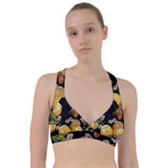 Embroidery-blossoming-lemons-butterfly-seamless-pattern Sweetheart Sports Bra by uniart180623