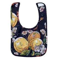 Embroidery-blossoming-lemons-butterfly-seamless-pattern Baby Bib by uniart180623