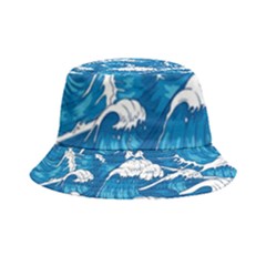 Storm-waves-seamless-pattern-raging-ocean-water-sea-wave-vintage-japanese-storms-print-illustration- Inside Out Bucket Hat by uniart180623