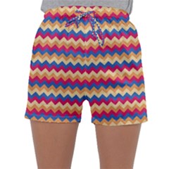 Zigzag-pattern-seamless-zig-zag-background-color Sleepwear Shorts by uniart180623