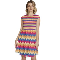 Zigzag-pattern-seamless-zig-zag-background-color Cap Sleeve High Waist Dress by uniart180623