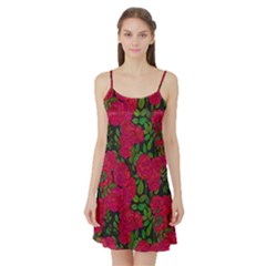 Seamless-pattern-with-colorful-bush-roses Satin Night Slip