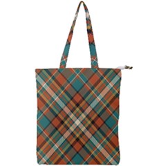 Tartan-scotland-seamless-plaid-pattern-vector-retro-background-fabric-vintage-check-color-square-geo Double Zip Up Tote Bag by uniart180623