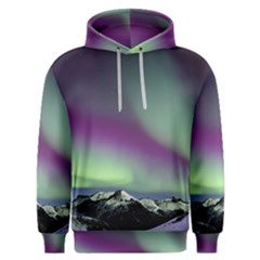 Aurora Stars Sky Mountains Snow Aurora Borealis Men s Overhead Hoodie by uniart180623