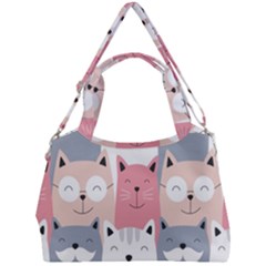 Cute Seamless Pattern With Cats Double Compartment Shoulder Bag by uniart180623