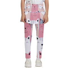 Cute Seamless Pattern With Cats Kids  Skirted Pants by uniart180623