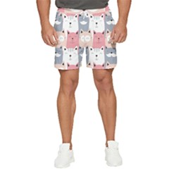 Cute Seamless Pattern With Cats Men s Runner Shorts by uniart180623