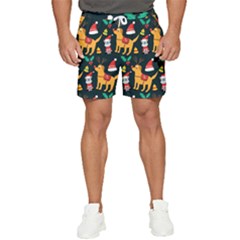 Funny Christmas Pattern Background Men s Runner Shorts by uniart180623