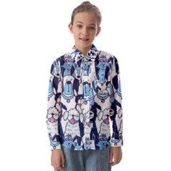 Dogs Seamless Pattern Kids  Long Sleeve Shirt by uniart180623