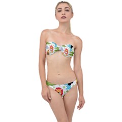 Seamless-pattern-vector-with-animals-cartoon Classic Bandeau Bikini Set by uniart180623