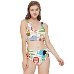 Seamless-pattern-vector-with-animals-cartoon Frilly Bikini Set