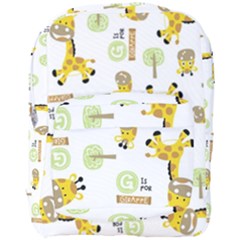 Vector-pattern-with-cute-giraffe-cartoon Full Print Backpack by uniart180623