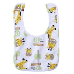 Vector-pattern-with-cute-giraffe-cartoon Baby Bib by uniart180623