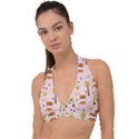 Cute-tiger-car-safari-seamless-pattern Halter Plunge Bikini Top View1