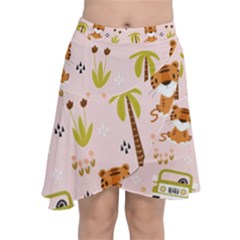 Cute-tiger-car-safari-seamless-pattern Chiffon Wrap Front Skirt by uniart180623