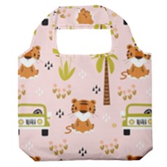 Cute-tiger-car-safari-seamless-pattern Premium Foldable Grocery Recycle Bag by uniart180623