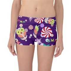 Owl-pattern-background Reversible Boyleg Bikini Bottoms by uniart180623