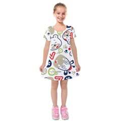 Animals-pattern Kids  Short Sleeve Velvet Dress by uniart180623