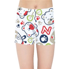 Animals-pattern Kids  Sports Shorts by uniart180623