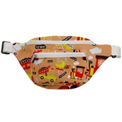 Seamless-pattern-cartoon-with-transportation-vehicles Fanny Pack by uniart180623